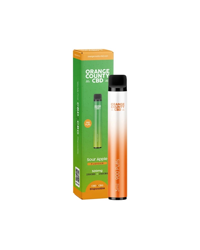 Sour Apple 2ml CBD/CBG - (500mg) Disposable by Orange County CBD