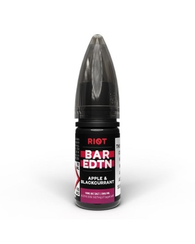 Apple & Blackcurrant Riot Bar Edtn 10ml Nic Salt 10mg +20mg